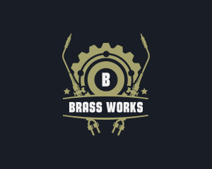 Gear Welding Torch Metalworks logo design