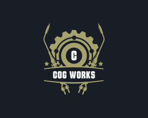 Gear Welding Torch Metalworks logo design