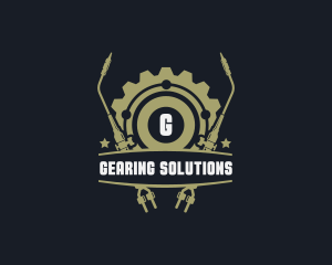 Gear Welding Torch Metalworks logo design