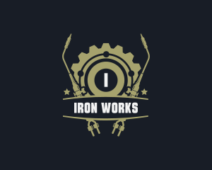 Gear Welding Torch Metalworks logo design