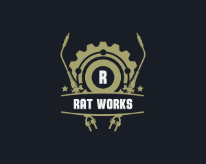 Gear Welding Torch Metalworks logo design