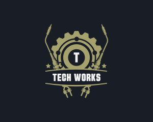 Gear Welding Torch Metalworks logo design