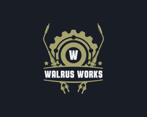 Gear Welding Torch Metalworks logo design