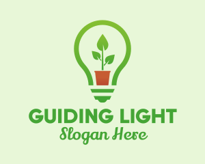 Potted Plant Light Bulb  logo design