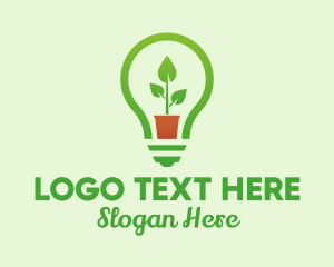 Potted Plant Light Bulb  Logo