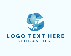Ngo - Globe Hands Charity logo design