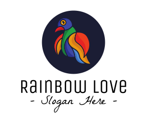 Colorful Love Bird Outline logo design