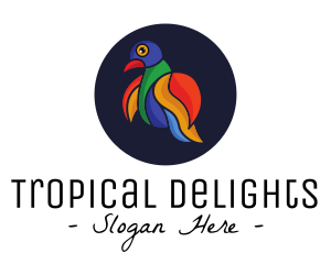 Brazil - Colorful Love Bird Outline logo design