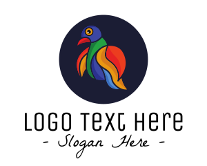 Wing - Colorful Love Bird Outline logo design