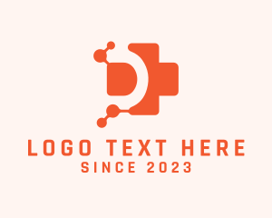 Cyber Security - Digital Healthcare Letter D logo design