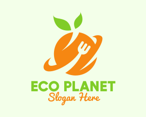 Planet - Orange Fruit Planet logo design