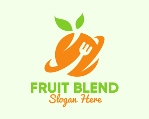 Smoothie - Orange Fruit Planet logo design