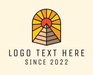 Cairo - Sun Pyramid Tourism logo design