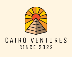 Cairo - Sun Pyramid Tourism logo design