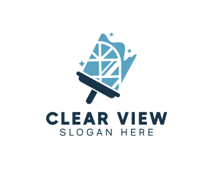 Cleaning Window Squeegee logo design