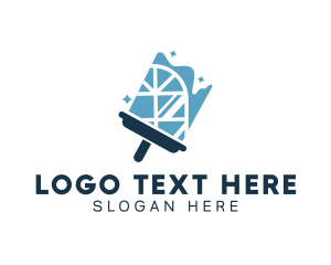 Clean - Cleaning Window Squeegee logo design