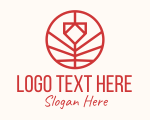 Lover - Minimalistic Red Flower logo design