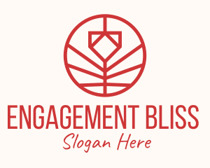 Engagement - Minimalistic Red Flower logo design