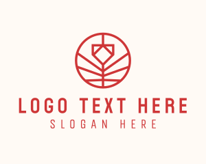 Minimalistic Red Flower logo design