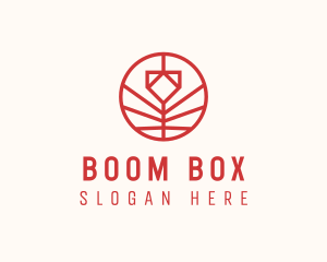 Minimalistic Red Flower logo design