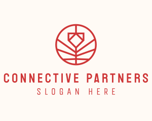 Relationship - Minimalistic Red Flower logo design