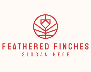 Minimalistic Red Flower logo design