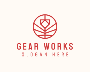 Minimalistic Red Flower logo design