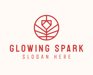 Minimalistic Red Flower logo design