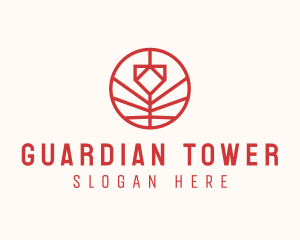 Minimalistic Red Flower logo design