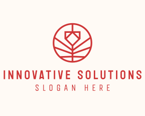 Minimalistic Red Flower logo design