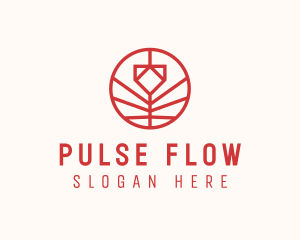 Minimalistic Red Flower logo design