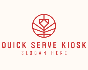 Minimalistic Red Flower logo design