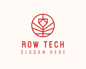 Minimalistic Red Flower logo design