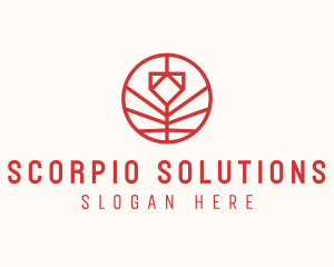 Minimalistic Red Flower logo design