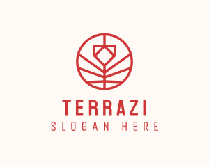 Minimalistic Red Flower logo design