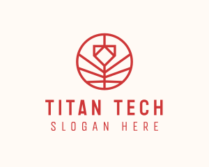 Minimalistic Red Flower logo design