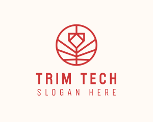 Minimalistic Red Flower logo design