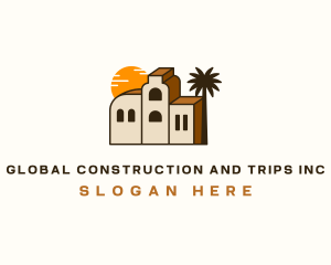 Palm Tree - Residential Tropical Villa logo design