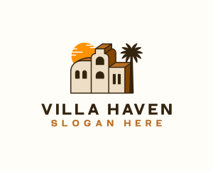 Villa - Residential Tropical Villa logo design