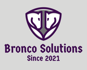 Bronco - Medieval Horse Shield logo design