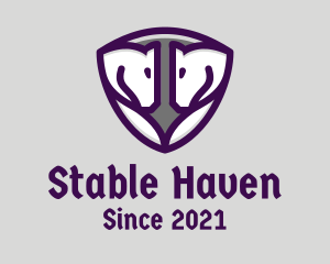 Horse - Medieval Horse Shield logo design