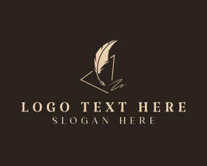 Proofreading - Feather Quill Pen logo design