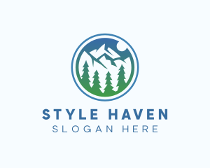 Skiing - Ice Mountain Valley logo design