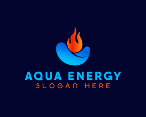 Hydropower - Water Flame Energy logo design
