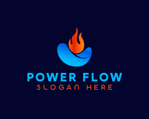 Hydroelectric - Water Flame Energy logo design