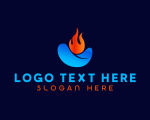 Flame - Water Flame Energy logo design