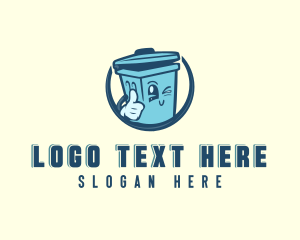 Recycling - Happy Garbage Trash Bin logo design