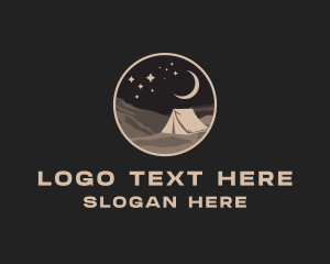 Outdoor Camping - Night Camping Tent logo design