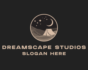 Dream - Night Camping Tent logo design