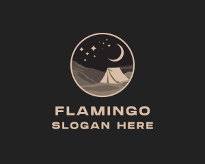 Camping Grounds - Night Camping Tent logo design